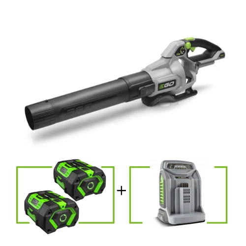 מפוח עלים יד נטען Brushless 56V + שתי סוללות 6.0Ah + מטען מהיר EGO