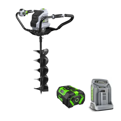 ראש מנוע למקדח אדמה 56V Brushless + מקדח בקוטר 20 ס";מ + מוט מאריך 50 ס";מ + סוללה 6.0Ah + מטען מהיר EGO