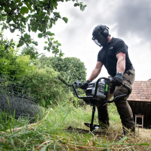 ראש מנוע למקדח אדמה 56V Brushless + מקדח בקוטר 20 ס";מ + מוט מאריך 50 ס";מ + סוללה 6.0Ah + מטען מהיר EGO