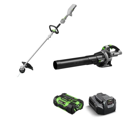 חרמש 33 ס";מ Brushless 56V מנוע תחתון + מפוח נטען + סוללה 2.5Ah + מטען EGO