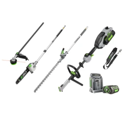 סט קומבי מולטיטול - ראש מנוע 56V Brushless קרבון פייבר +ראש מגזמת גובה + ראש מסור גבהים + ראש חרמש + סוללה 2.5Ah + מטען מהיר EGO