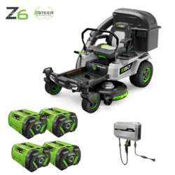 טרקטורון רכיבה לכיסוח דשא 107 ס"מ 56V Brushless עם הגה "סיבוב אפס" + סל איסוף + 4 סוללות 10.0Ah ומטען EGO