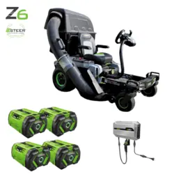 טרקטורון רכיבה לכיסוח דשא 107 ס"מ 56V Brushless עם הגה "סיבוב אפס" + סל איסוף + 4 סוללות 10.0Ah ומטען EGO