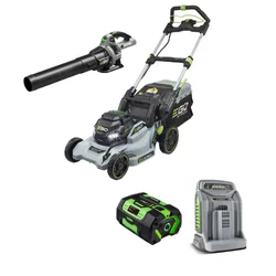 מכסחת דשא נטענת 56V נסיעה עצמית רוחב כיסוח 42 ס"מ + מפוח עלים +סוללה 5.0Ah + מטען מהיר EGO